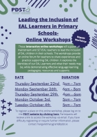 PDST Leading the Inclusion of EAL Learners in Primary Schools (Repeat Workshop)  