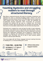 LC25-118A Teaching dyslexics and struggling readers to read through structured literacy (Week 3)
