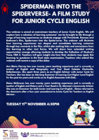 LC25-117A Spiderman into Spiderverse: A film study for Junior Cycle English 